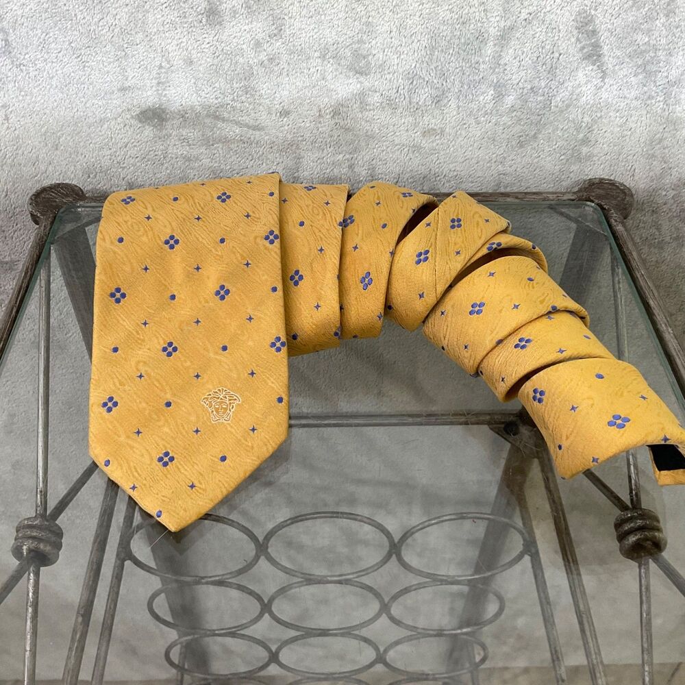 Versace Silk Tie Long Men’s 62.5” Foulard Medusa Head  Luxury  ITALY